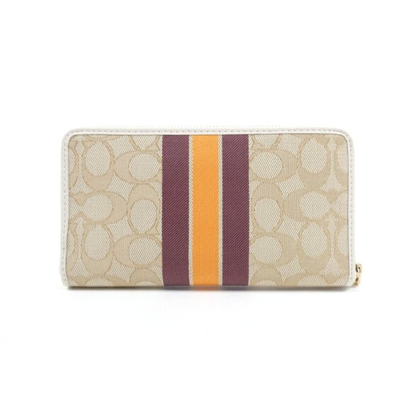 Coach Light Khaki Wine Multi Dempsey Large Phone Wallet NWT C4110 - Picture 2 of 4